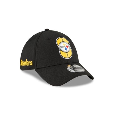 Pittsburgh Steelers Gorra | New Era NFL Logo Mix 39thirty Stretch Fit Cap Mexico - Negros